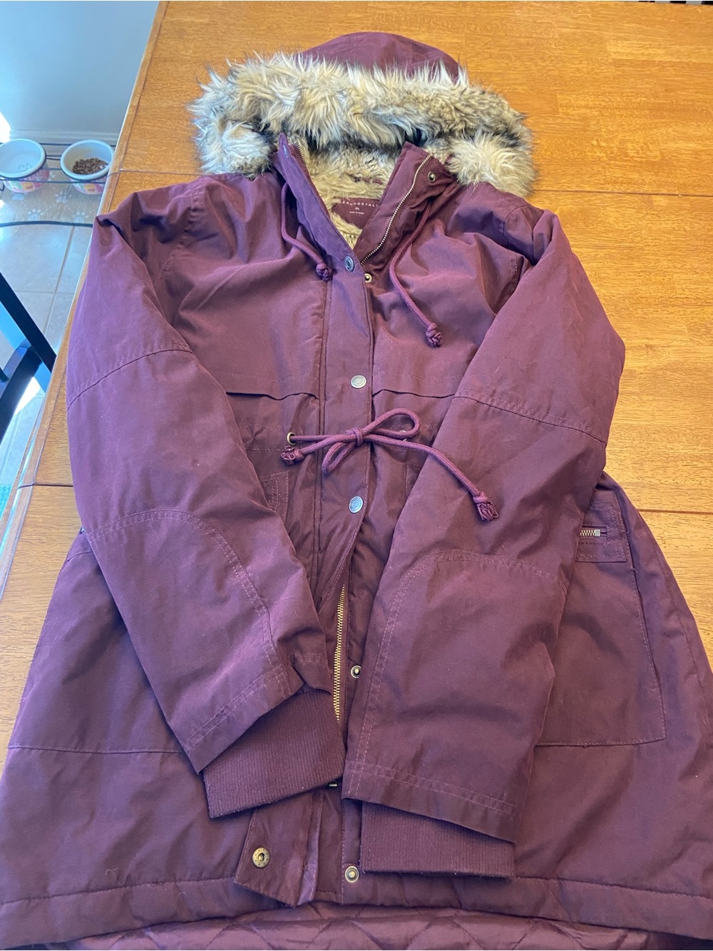 Aeropostale Plum Faux-Fur Trim Hooded Parka